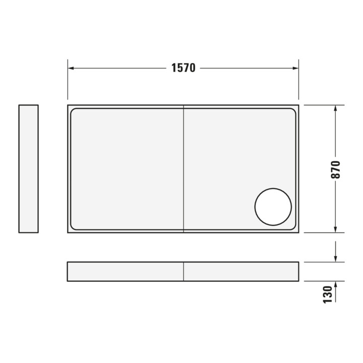 Duravit Bac à douche rectangulaire Starck Slimline 160x90x6 cm, blanc