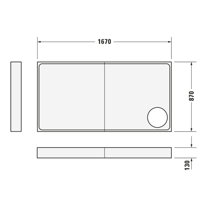 Duravit Bac à douche rectangulaire Starck Slimline 170x90x6 cm, blanc