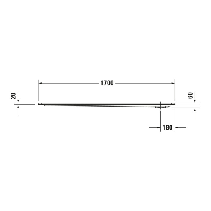 Duravit Bac à douche rectangulaire Starck Slimline 170x90x6 cm, blanc