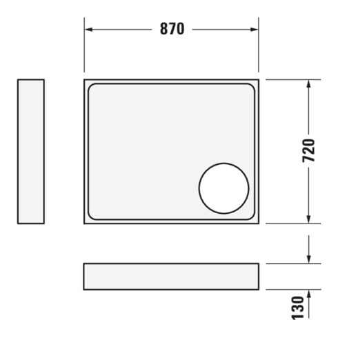 Duravit Bac à douche rectangulaire Starck Slimline 90x75x4,5 cm, antidérapant, blanc