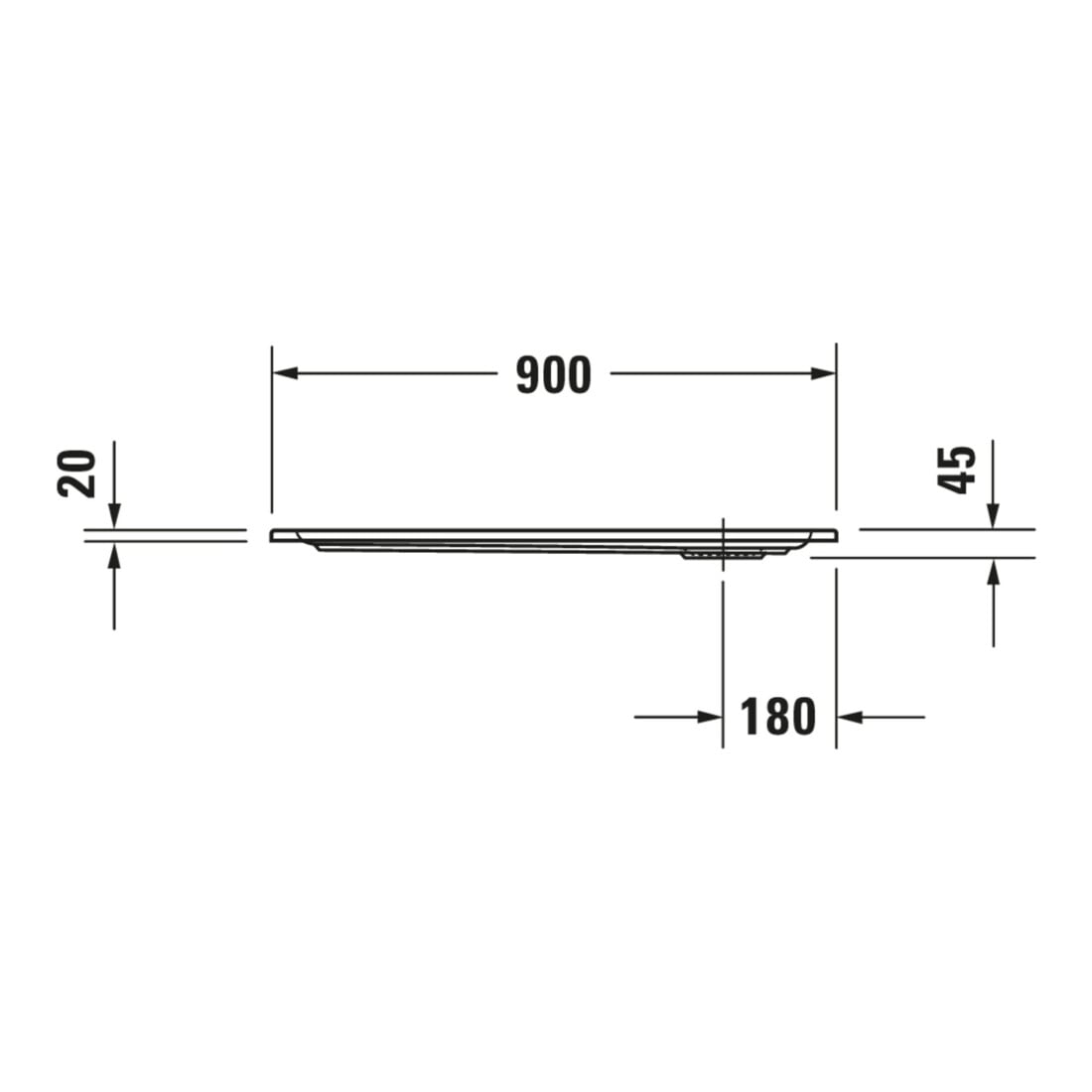 Duravit Bac à douche rectangulaire Starck Slimline 90x80x4,5 cm, blanc