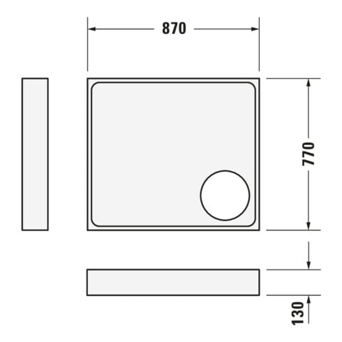 Duravit Bac à douche rectangulaire Starck Slimline 90x80x4,5 cm, blanc