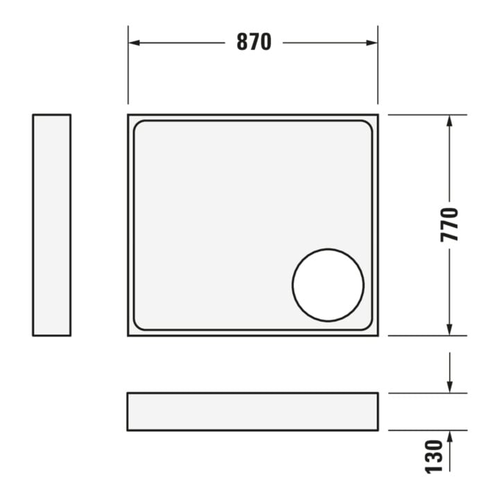 Duravit Bac à douche rectangulaire Starck Slimline 90x80x4,5 cm, blanc