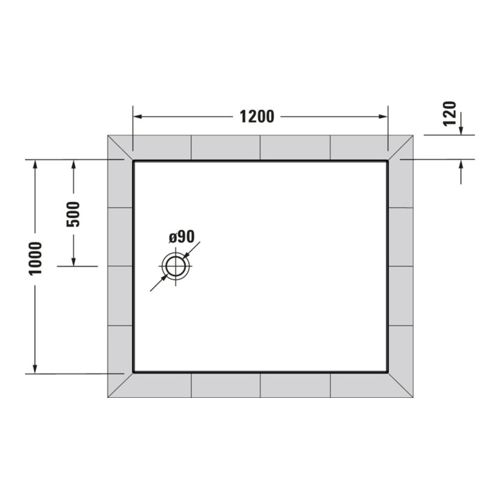 Duravit Bac à douche rectangulaire Tempano 120x100x4,5 cm, affleurant, AS, blanc