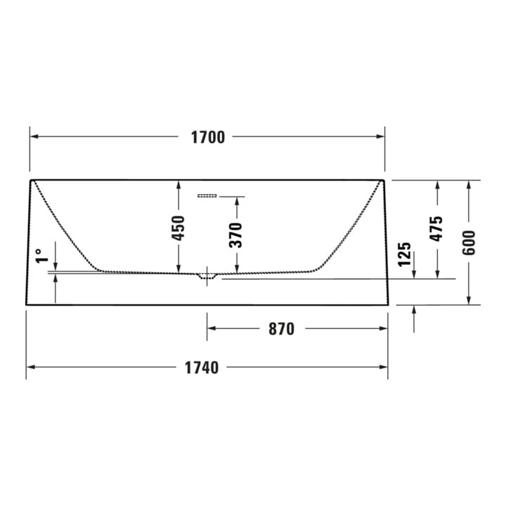 Duravit Badewanne DuraFoga 170x70x60cm, freistehend