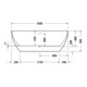 Duravit Badewanne DuraKanto 160x75x59cm, ov., frei., weiß glänzend