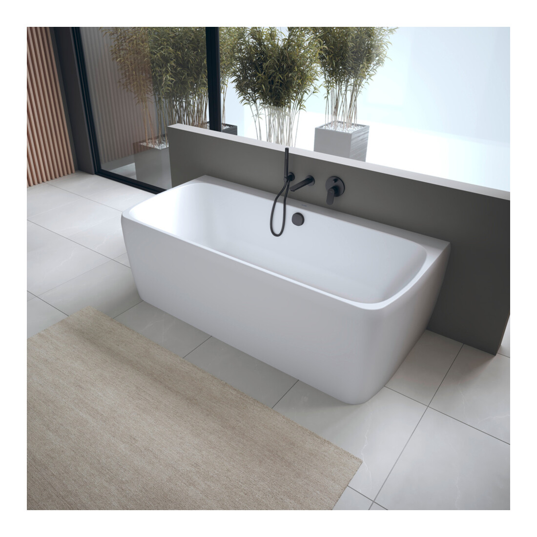 Duravit Badewanne Qatego 180x87cm, Vorwand, 2 Rückenschräge, weiß