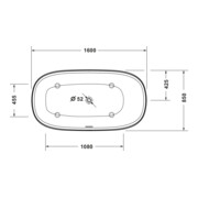 Duravit Badewanne Zencha 160x85x45,5cm, 1 RS, frei., matt-weiß-4