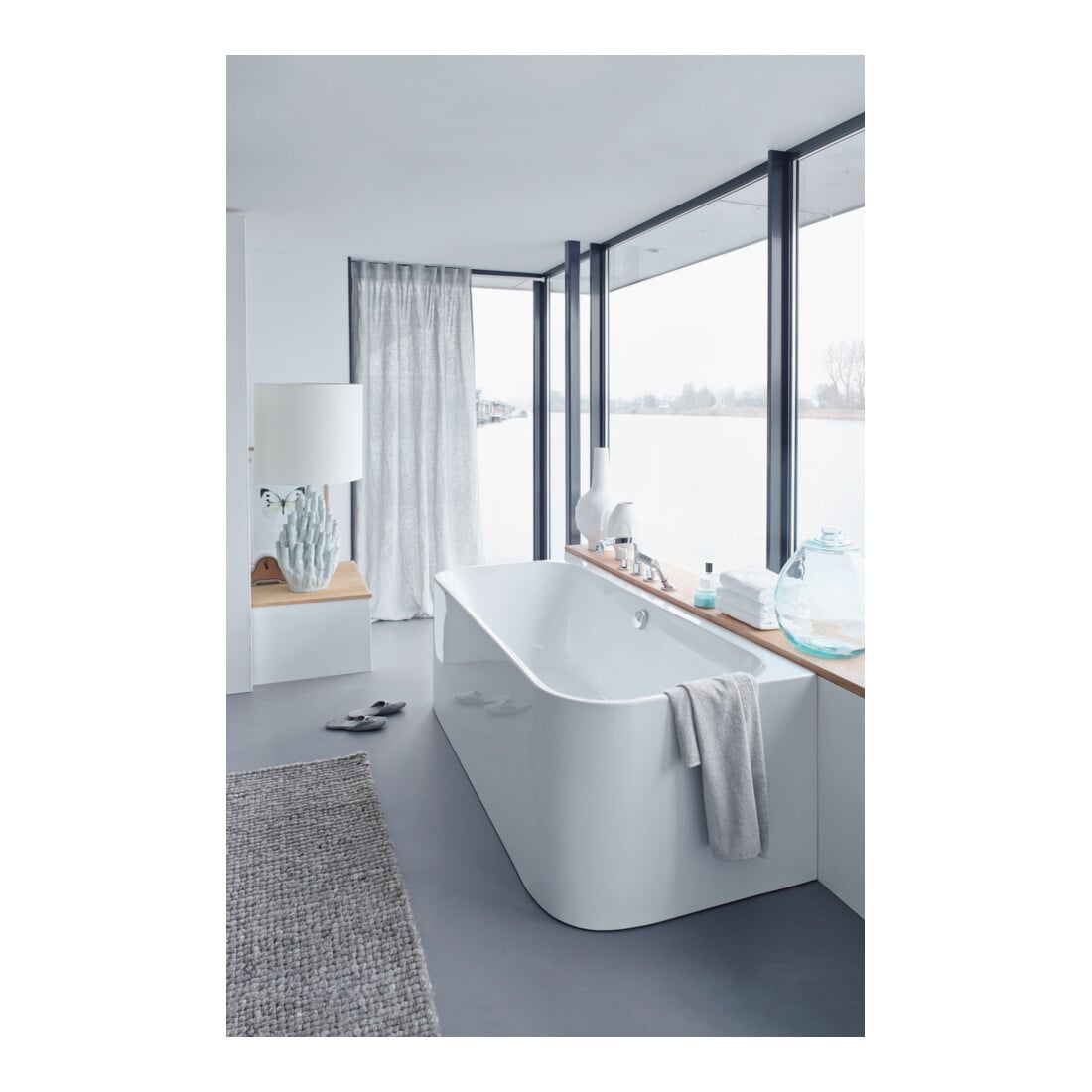 Duravit Baignoire à remous Happy D.2 180x80 cm, avant, 2 jets, blanc, système Air