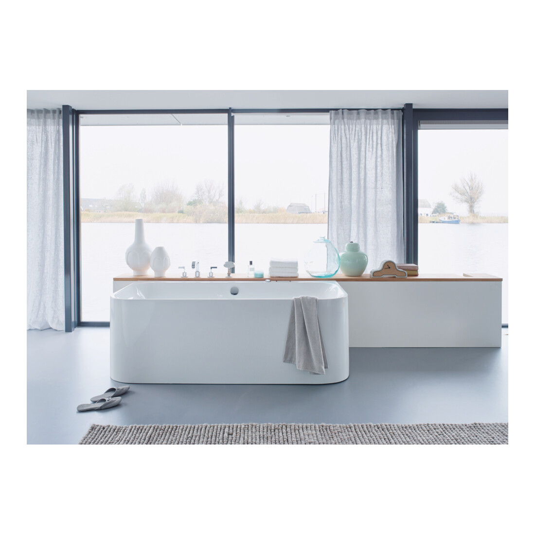 Duravit Baignoire à remous Happy D.2 180x80 cm, avant, 2 jets, blanc, système Air