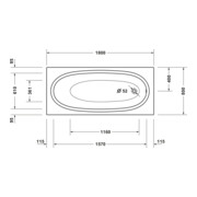 Duravit Baignoire Balcoon 180x80 cm, blanc mat, version EB, 1 RS-3
