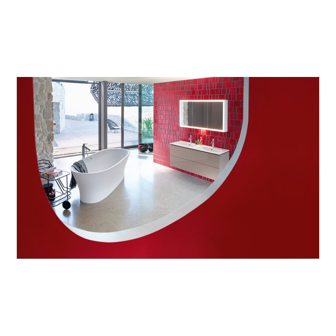 Duravit Baignoire balnéo Cape Cod 185,5x88,5 cm, libre, 2 jets, blanche, Air-Sys