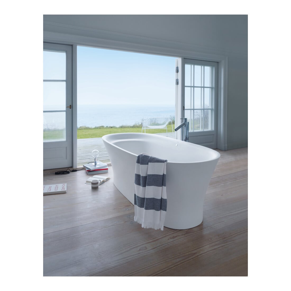 Duravit Baignoire balnéo Cape Cod 185,5x88,5 cm, libre, 2 jets, blanche, Air-Sys