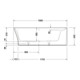 Duravit Baignoire balnéo Cape Cod 190x90 cm, angle droit, 1 RS, blanc, système Air