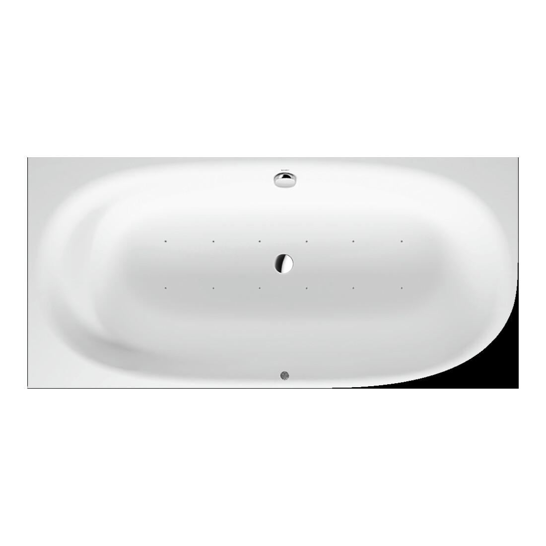 Duravit Baignoire balnéo Cape Cod 190x90 cm, angle gauche, 1 RS, blanc, système Air