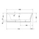 Duravit Baignoire balnéo Cape Cod 190x90 cm, angle gauche, 1 RS, blanc, système Air-4