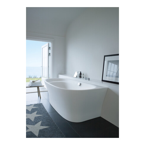 Duravit Baignoire balnéo Cape Cod 190x90 cm, pré-équipée, 1 côté, blanche, système Air