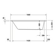 Duravit Baignoire Balnéo D-Code 160x70 cm, version EB, 1 RS, blanc, J Proj.-4