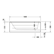 Duravit Baignoire Balnéo D-Code 160x70 cm, version EB, 1 RS, blanc, J Proj.-5