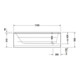 Duravit Baignoire balnéo D-Code 170x75 cm, version EB, 1 RS, blanche, J Proj.-2