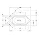 Duravit Baignoire balnéo D-Code 190x90 cm, hexagonale, version encastrée, blanche, J Proj.-4