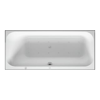 Duravit Baignoire balnéo Happy D.2 160x70 cm, Air-Sys, EB-Vers, 1 RS gauche, blanc