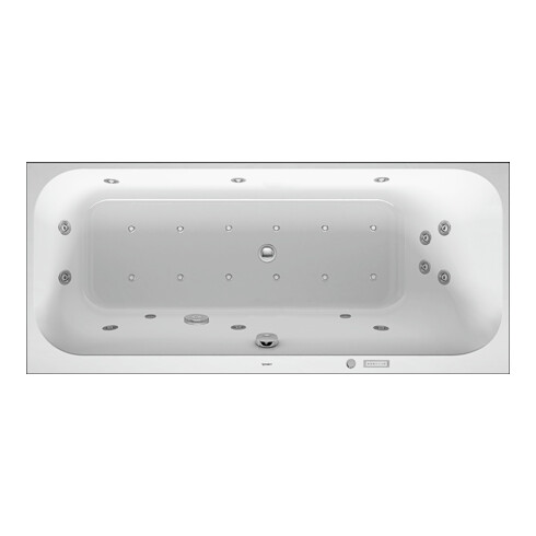 Duravit Baignoire balnéo Happy D.2 160x70 cm, Combi E, EB-Vers, 1 RS droite, blanche