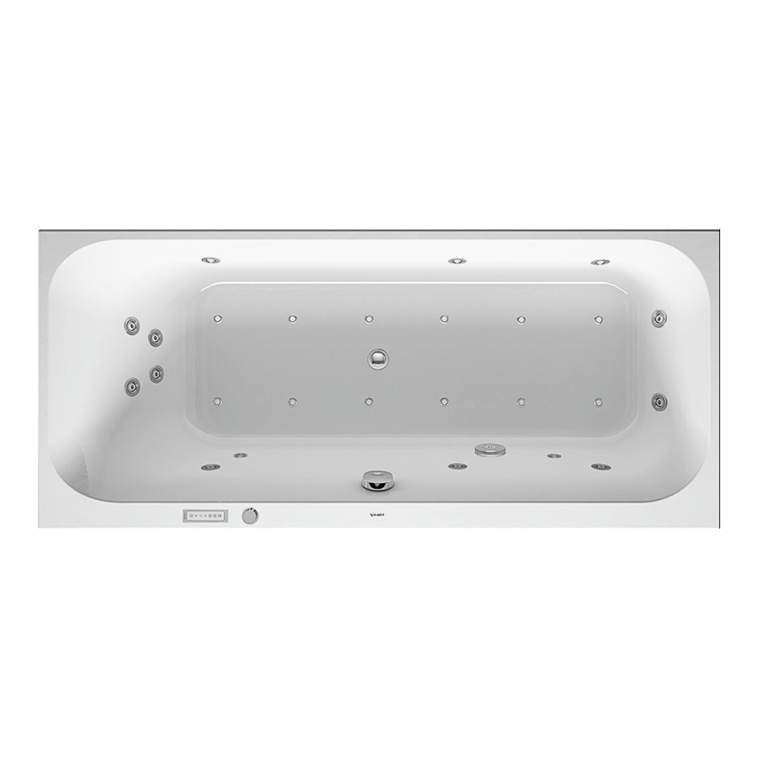 Duravit Baignoire balnéo Happy D.2 160x70 cm, Combi E, EB-Vers, 1 RS gauche, blanche