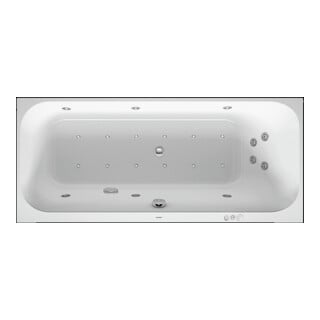 Duravit Baignoire balnéo Happy D.2 160x70 cm, Combi P, EB-Vers, 1 RS droite, blanche