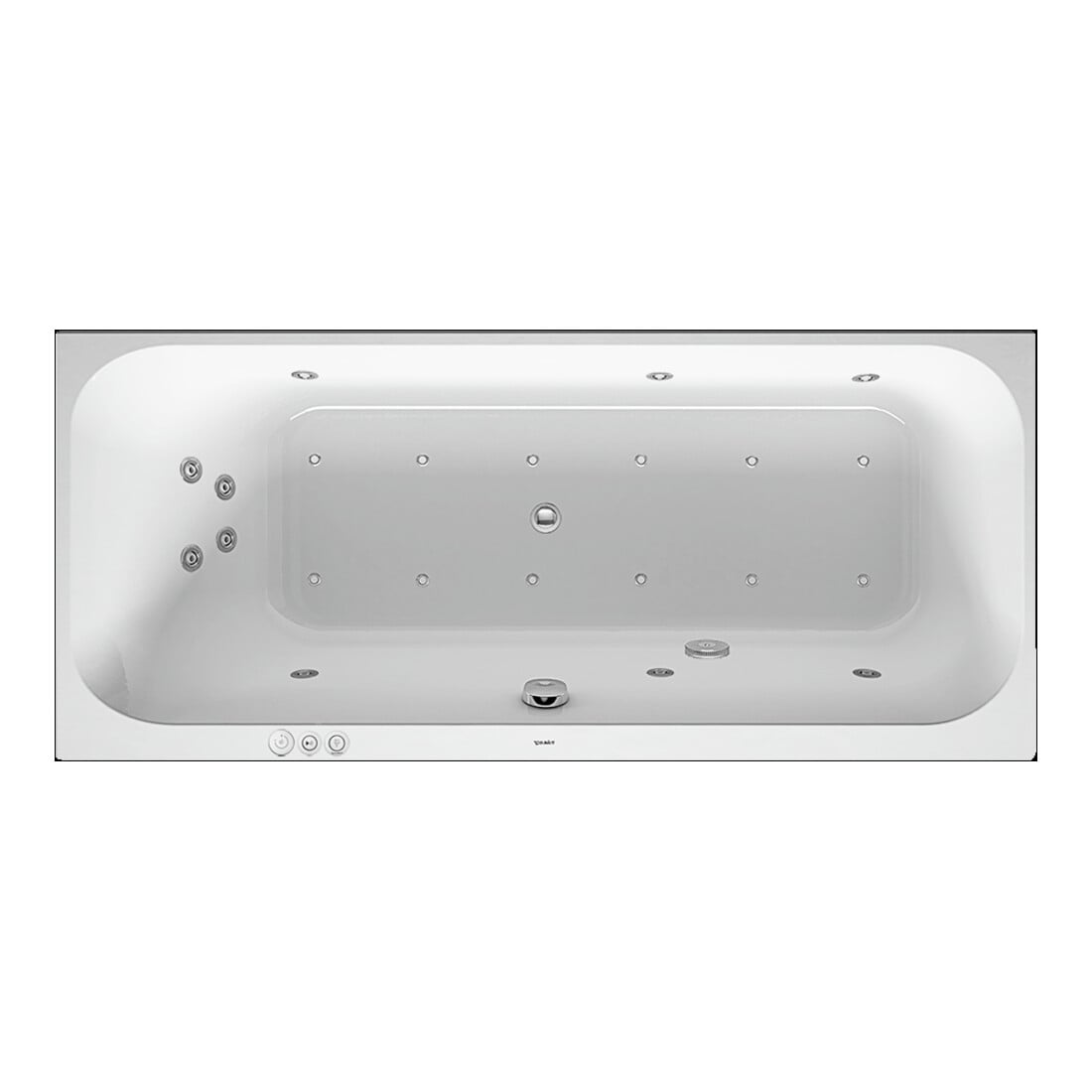 Duravit Baignoire balnéo Happy D.2 160x70 cm, Combi P, version EB, 1 RS gauche, blanc