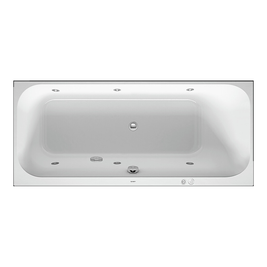 Duravit Baignoire balnéo Happy D.2 160x70 cm, Jet, version EB, 1 RS droite, blanc