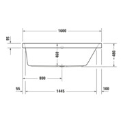 Duravit Baignoire balnéo Happy D.2 160x70 cm, Jet, version EB, 1 RS droite, blanc-4