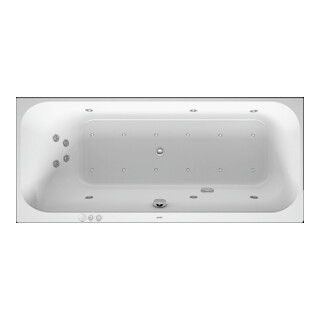 Duravit Baignoire balnéo Happy D.2 170x70 cm, Combi P, EB-Vers, 1 RS gauche, blanche