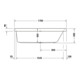 Duravit Baignoire balnéo Happy D.2 170x75 cm, Combi P, version EB, 1 RS droite, blanche