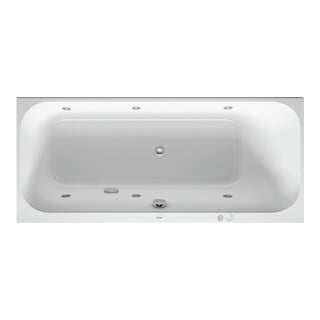 Duravit Baignoire balnéo Happy D.2 170x75 cm, Jet, version EB, 1 RS droite, blanc
