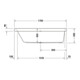 Duravit Baignoire balnéo Happy D.2 170x75 cm, Jet, version EB, 1 RS gauche, blanc