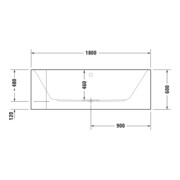 Duravit Baignoire balnéo Happy D.2 180x80 cm, angle droite, 2 jets, blanc, Combi-Sys E-3