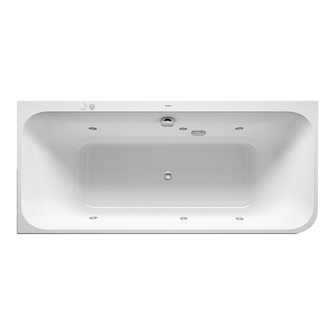 Duravit Baignoire balnéo Happy D.2 180x80 cm, angle gauche, 2 jets, blanc, système Jet