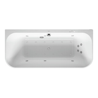 Duravit Baignoire balnéo Happy D.2 180x80 cm, avant, 2 jets, blanche, Combi-Sys P