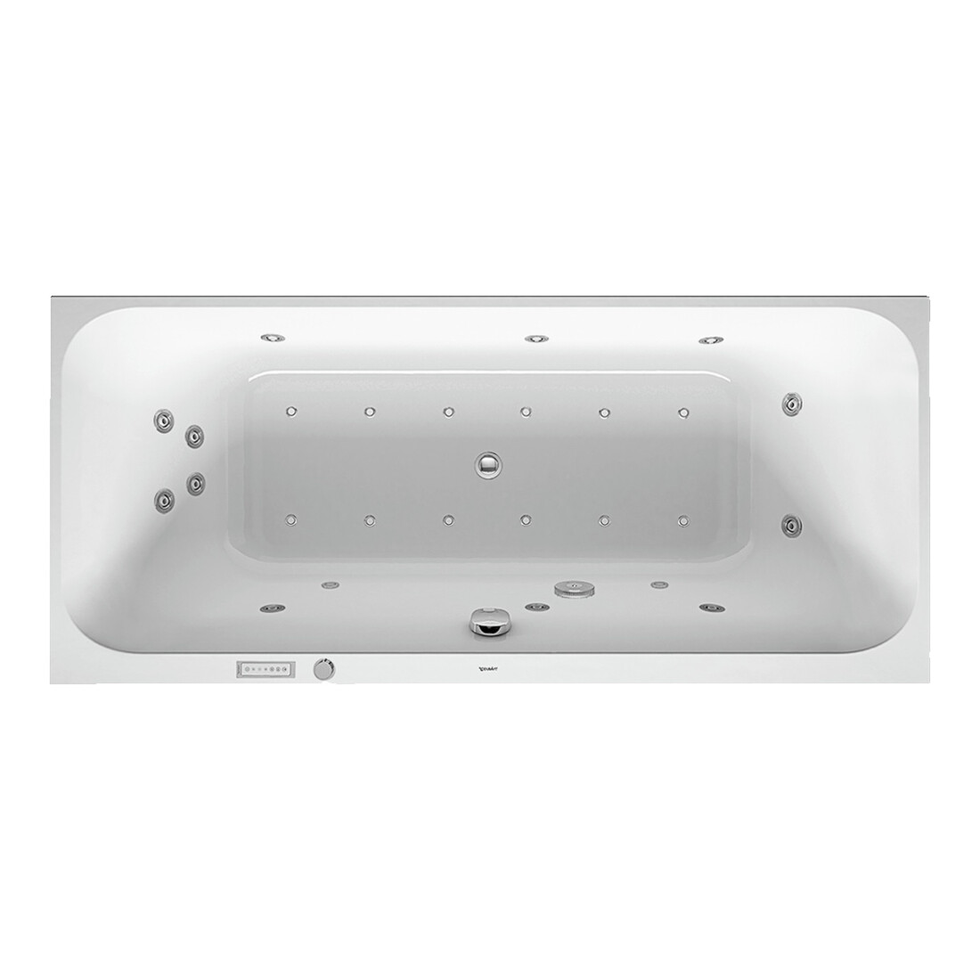 Duravit Baignoire balnéo Happy D.2 180x80 cm, Combi E, version EB, 2 RS, blanc