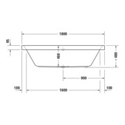Duravit Baignoire balnéo Happy D.2 180x80 cm, Combi E, version EB, 2 RS, blanc-3