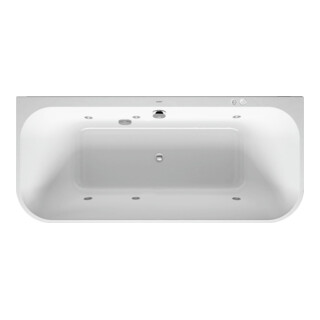 Duravit Baignoire balnéo Happy D.2 180x80 cm, pré-installée, 2 jets, blanche, système Jet