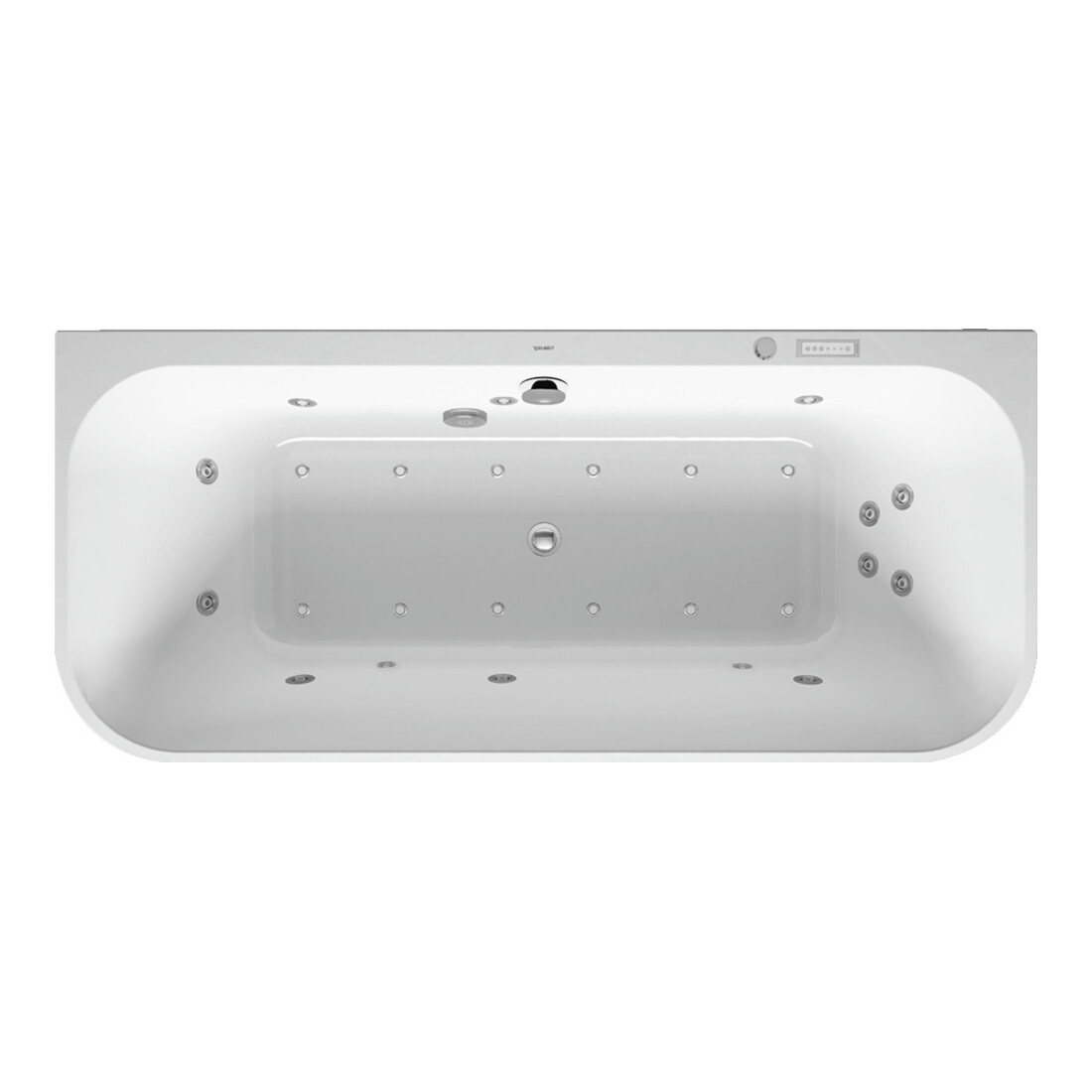 Duravit Baignoire balnéo Happy D.2 180x80 cm, préinstallée, 2 jets, blanche, Combi-Sys E