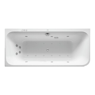 Duravit Baignoire balnéo Happy D.2 180x80cm, angle gauche, 2 jets, blanc, Combi-Sys P