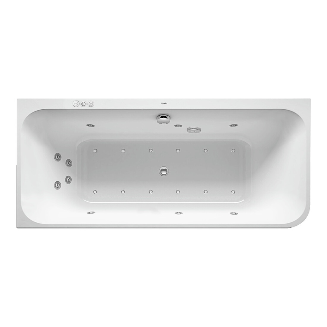 Duravit Baignoire balnéo Happy D.2 180x80cm, angle gauche, 2 jets, blanc, Combi-Sys P