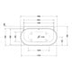 Duravit Baignoire balnéo Luv 180x95 cm, pré-installée, 2 jets, blanche, système Air