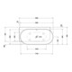 Duravit Baignoire Balnéo Luv 185x95 cm, angle gauche, 2 jets, blanc, système Air
