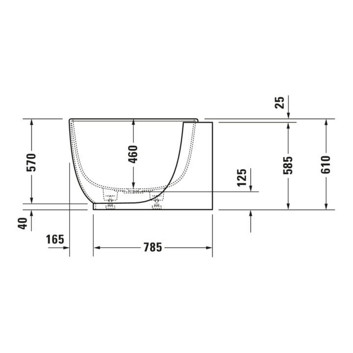 Duravit Baignoire Balnéo Luv 185x95 cm, angle gauche, 2 jets, blanc, système Air