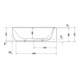 Duravit Baignoire Balnéo Luv 185x95cm, angle droite, 2 jets, blanc, système Air