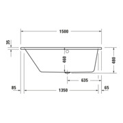 Duravit Baignoire balnéo No. 1 150x80 cm, 115 l, EB-Vers, 1 RS gauche, blanc-4